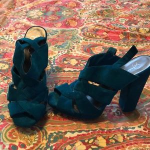 Jessica Simpson Teal Suede Heels